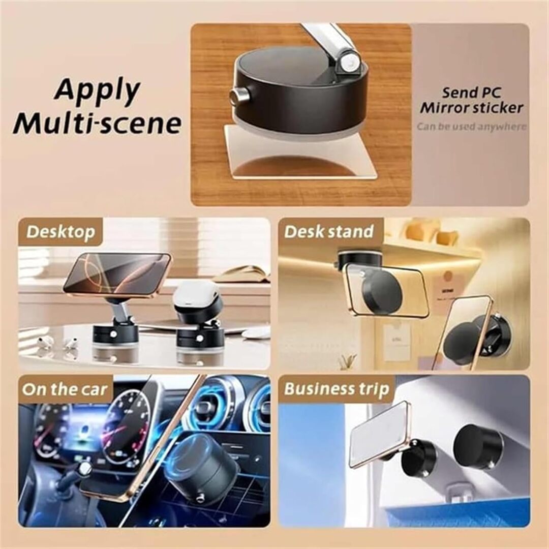 Vacuum Suction Magnetic Phone Holder - Universal Compatibility, Lightweight Design