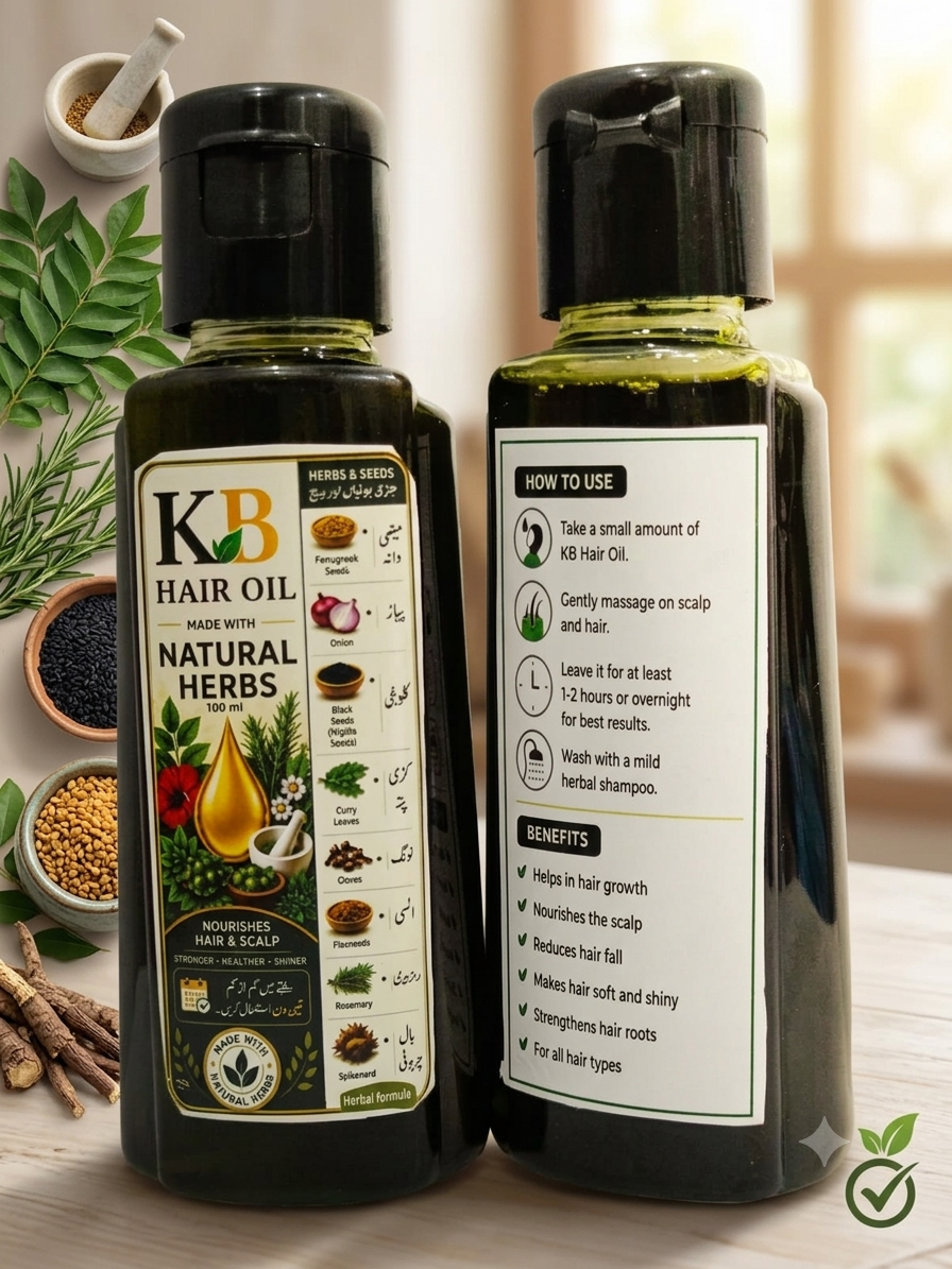 KB Hair Oil – Natural Herbal Hair Oil (100ml)