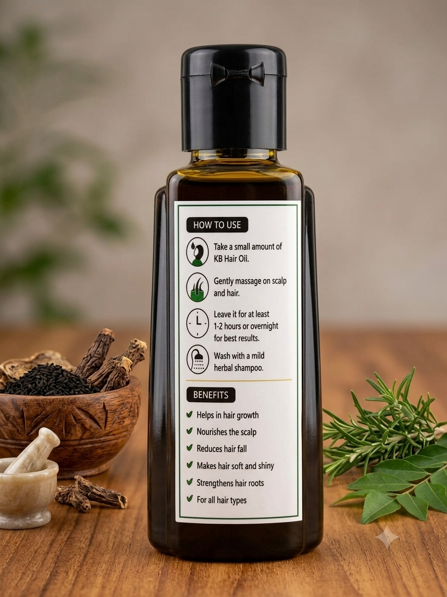 KB Hair Oil – Natural Herbal Hair Oil (100ml)