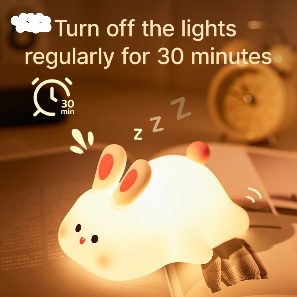 CUTE SILICONE LED NIGHT LIGHT USB RECHARGEABLE TOUCH CONTROL - RABBIT