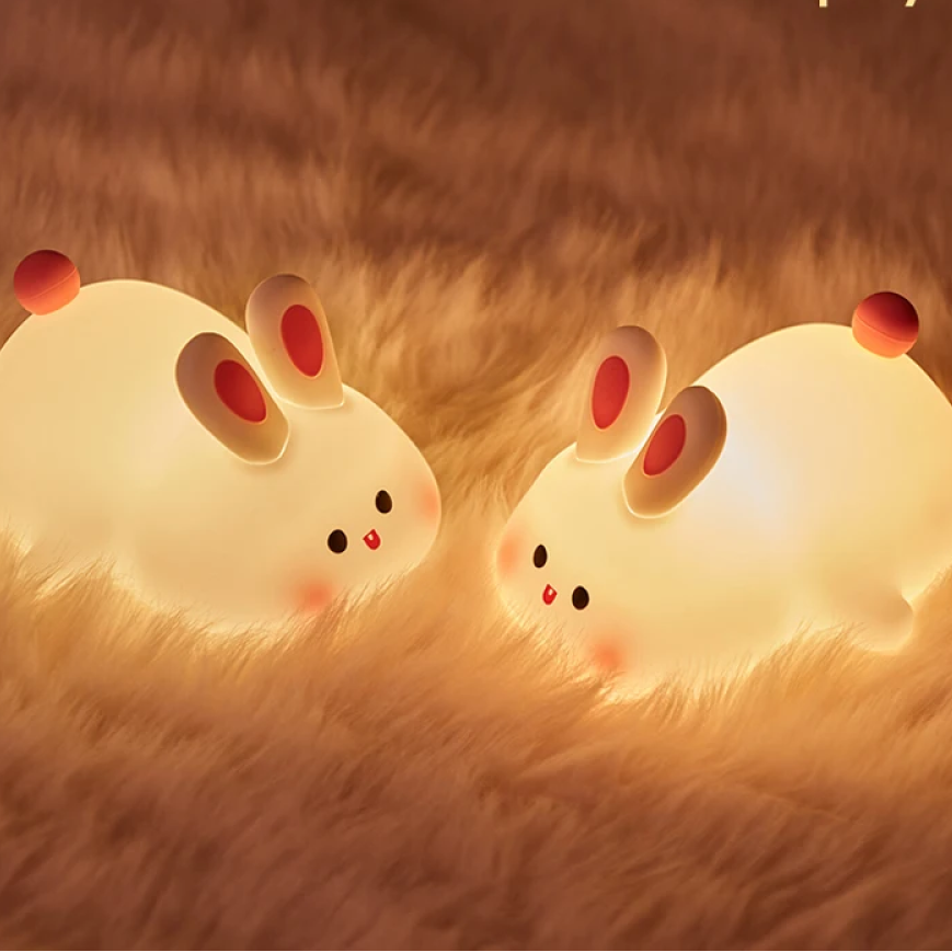 CUTE SILICONE LED NIGHT LIGHT USB RECHARGEABLE TOUCH CONTROL - RABBIT