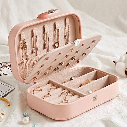 Medium-Sized Leather Jewelry Organizer – Elegant Storage Box for Accessories