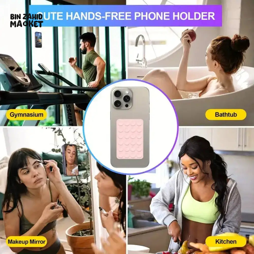 UNIVERSAL SUCTION PHONE MAT — STRONG GRIP WALL & BACK STICKER